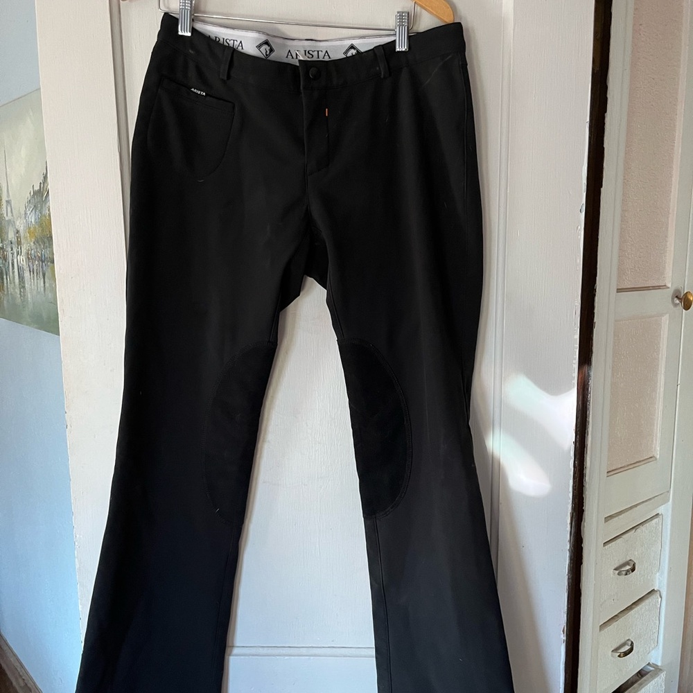 Black fleece equestrian riding pants